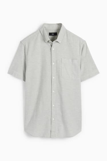 Hommes - Chemise oxford - regular fit - col button-down - vert menthe