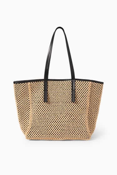 Women - Straw shopper - beige