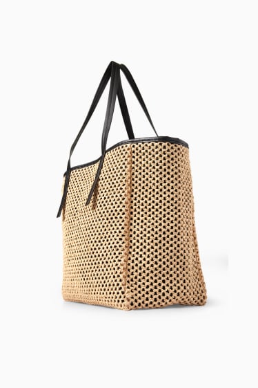 Women - Straw shopper - beige