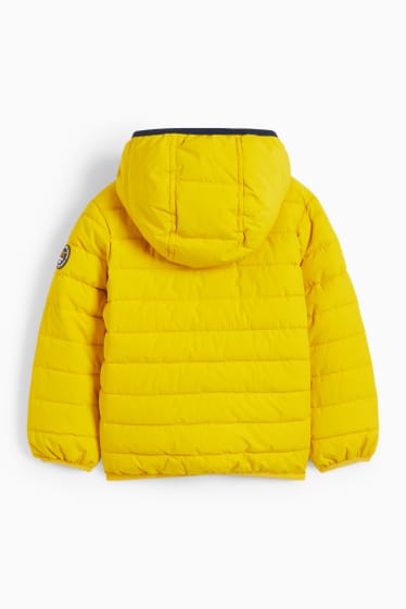 Niños - Chaqueta acolchada con capucha - hidrófuga - amarillo