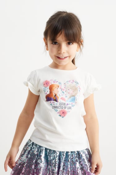 Dzieci - Kraina Lodu - koszulka z krótkim rękawem - kremowobiały