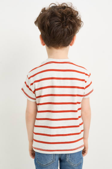 Niños - Cocodrilo - camiseta de manga corta - de rayas - gris claro jaspeado