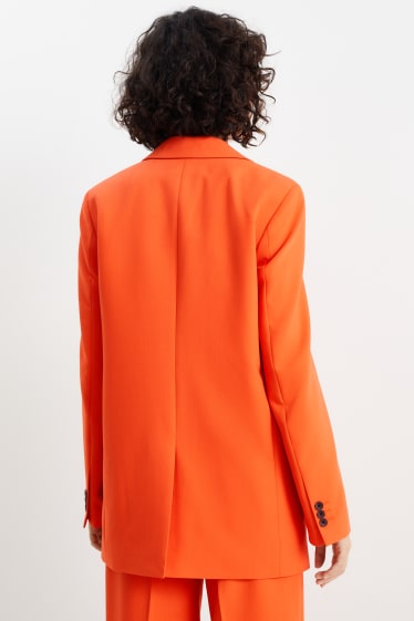 Women - Oversized long blazer - lined - orange