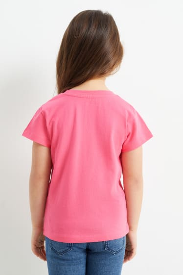 Niños - Pack de 4 - corazón - camisetas de manga corta - rosa