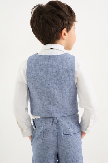 Children - Palm - set - shirt, waistcoat and bow tie - 3 piece - blue