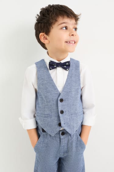 Children - Palm - set - shirt, waistcoat and bow tie - 3 piece - blue