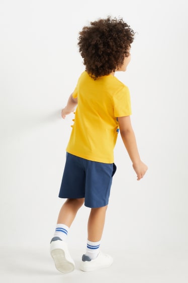 Kinderen - Krokodil - set - T-shirt en shorts - 2-delig - geel
