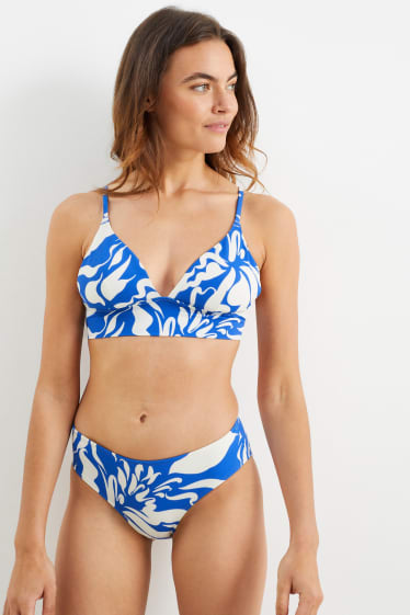Dames - Bikinitop - voorgevormd - LYCRA® XTRA LIFE™ - met patroon - blauw / wit