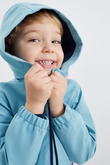 Children - Jacket with hood - lined - water-repellent - turquoise