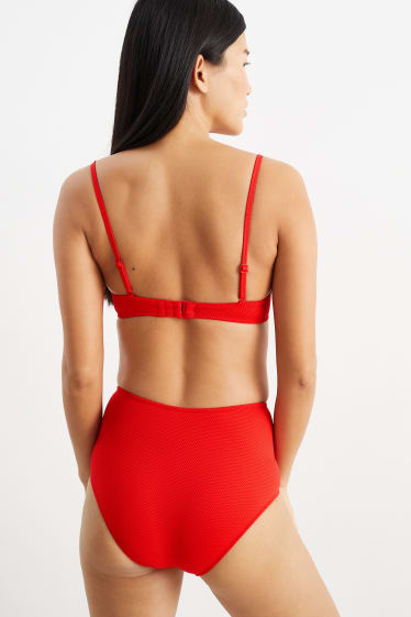 Dames - Bikinitop met beugels - bandeau - voorgevormd - rood