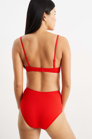 Femei - Top bikini cu armătură - bustieră - vătuit - roșu