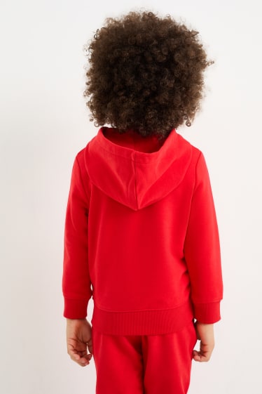 Dětské - Tepláková bunda s kapucí - červená