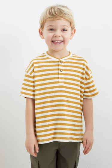 Niños - Camiseta de manga corta - de rayas - amarillo