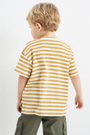 Kinder - Kurzarmshirt - gestreift - gelb