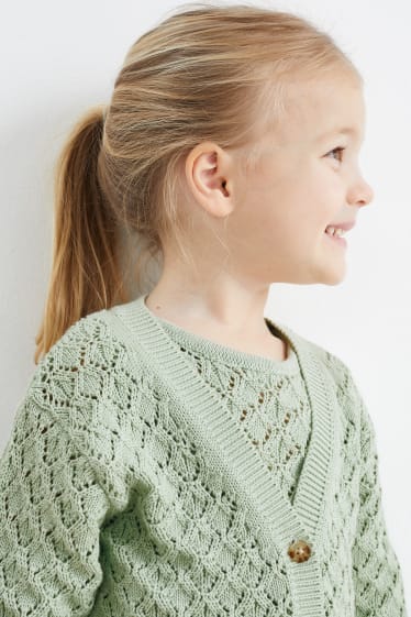 Copii - Cardigan tricotat - verde mentă