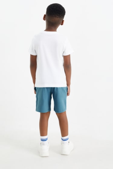Children - Crocodile - set - short sleeve T-shirt and shorts - 2 piece - white