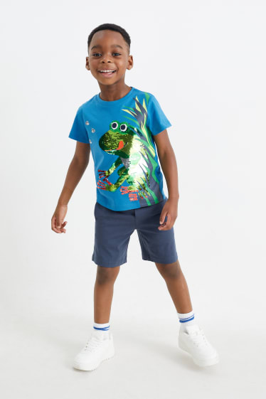 Niños - Rana - conjunto - camiseta de manga corta y shorts - 2 piezas - azul