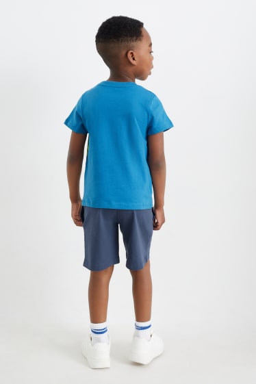 Children - Frog - set - short sleeve T-shirt and shorts - 2 piece - blue