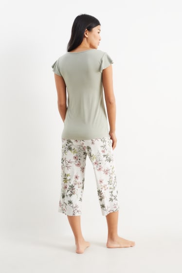 Damen - Viskose-Pyjama - 2 teilig - hellgrün