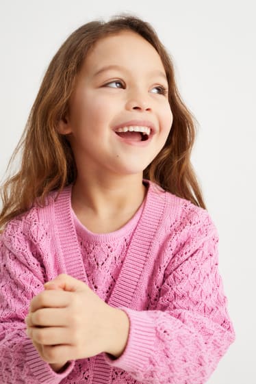 Copii - Cardigan tricotat - roz