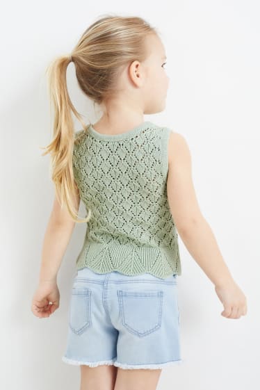 Dětské - Pletený top - mátově zelená