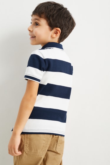 Kinder - Poloshirt - gestreift - dunkelblau