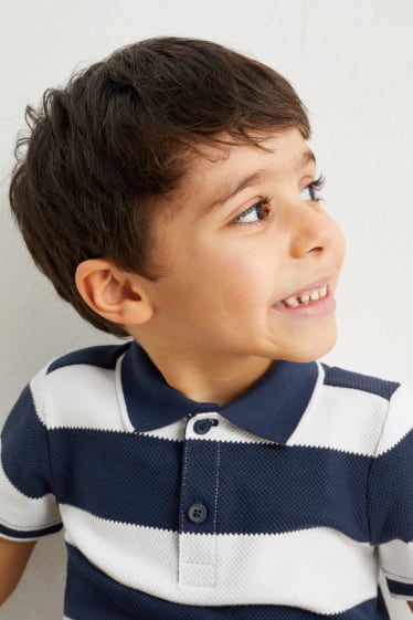 Kinderen - Poloshirt - gestreept - donkerblauw