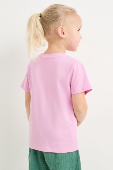 Kinder - Multipack 3er - Herz - Kurzarmshirt - pink
