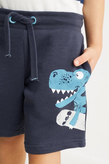 Children - Multipack of 2 - dinosaur - sweat Bermuda shorts - dark blue