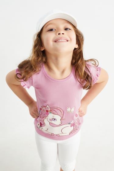 Niños - Pack de 3 - caballo - camisetas de manga corta - rosa