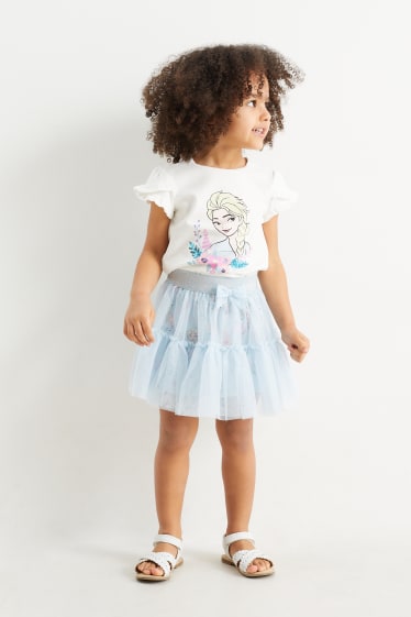 Dzieci - Kraina Lodu - zestaw - koszulka z krótkim rękawem i spódnica - 2 częściowy - kremowobiały
