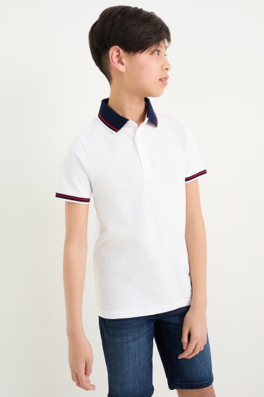 Copii - Tricou polo - alb