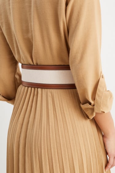 Women - Waist belt - faux leather - light beige
