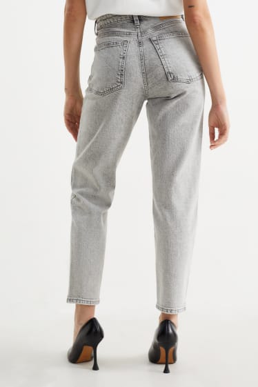 Dámské - Mom jeans - high waist - LYCRA® - džíny - světle šedé
