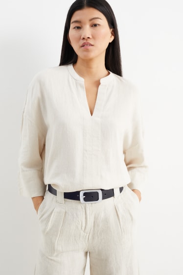 Femmes - Ceinture en cuir - noir
