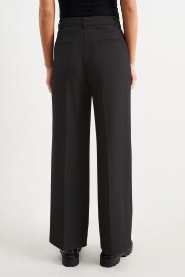 Donna - Pantaloni business - vita alta - gamba ampia - nero