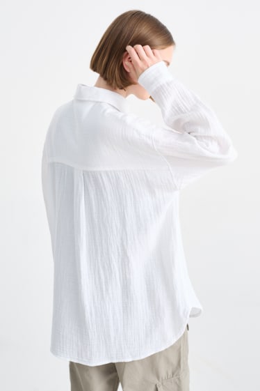 Tieners & jongvolwassenen - CLOCKHOUSE - blouse van mousseline - wit