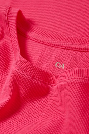 Femmes - T-shirt basique - rose foncé