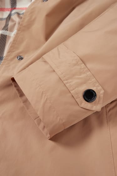 Women - Trench coat with hood - light beige