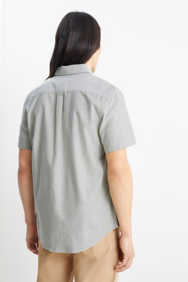 Heren - Oxford overhemd - regular fit - button down - mintgroen