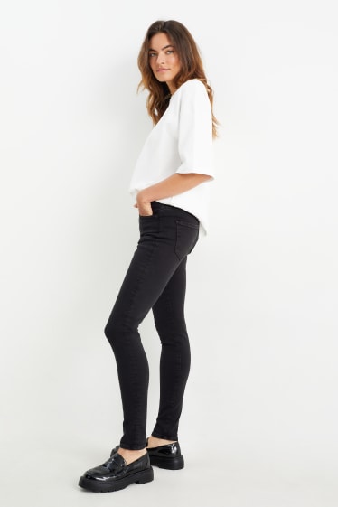 Dámské - Premium Denim by C&A - skinny jeans - mid waist - černá