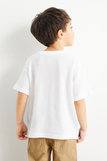 Kinder - Dino - Kurzarmshirt - weiß