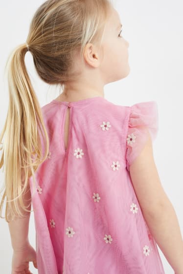 Copii - Blume - Kleid - roz