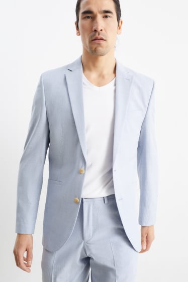 Hommes - Veste de costume - slim fit - Flex  - bleu