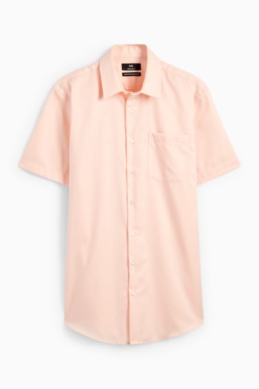 Uomo - Camicia business - regular fit - colletto all'italiana - facile da stirare - arancio chiaro