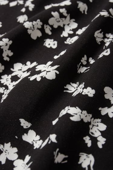 Mujer - Blusa - de flores - negro
