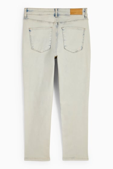 Kobiety - Slim jeans - wysoki stan - dżins-jasnoszary