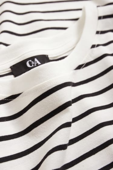 Women - T-shirt - striped - cremewhite