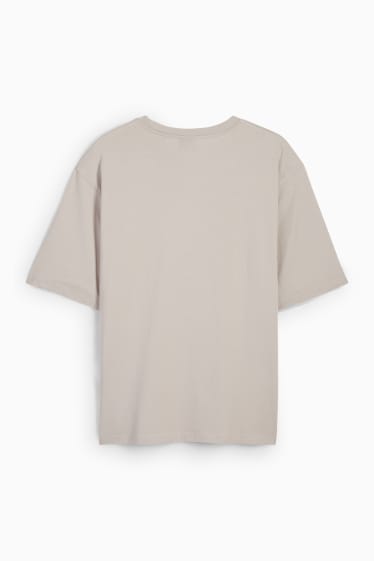 Mężczyźni - T-shirt oversize - jasny beż
