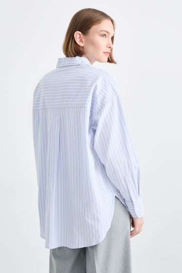 Kobiety - CLOCKHOUSE - bluzka - w paski - jasnoniebieski